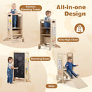 Kids Standing Tower with Detachable Chalkboard and Montessori Games for 3+ Years Old by LJGDeals