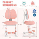 Kids Study Chair with Adjustable Double Backrest and Footrest by LJGDeals
