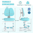 Kids Study Chair with Adjustable Double Backrest and Footrest by LJGDeals