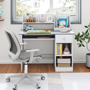 Kids Study Desk with Hutch, Drawer & Shelves