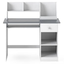 Kids Study Desk with Hutch, Drawer & Shelves