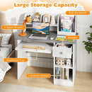 Kids Study Desk with Hutch, Drawer & Shelves by LJGDeals