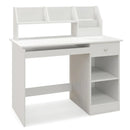 Kids Study Desk Children Writing Table with Hutch Drawer Shelves and Keyboard Tray-White by LJGDeals