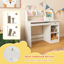 Kids Study Desk Children Writing Table with Hutch Drawer Shelves and Keyboard Tray-White by LJGDeals