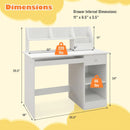 Kids Study Desk Children Writing Table with Hutch Drawer Shelves and Keyboard Tray-White by LJGDeals