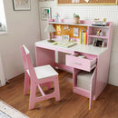 Kids Study Desk and Chair Set with Storage and Bulletin Board by DirectDeals