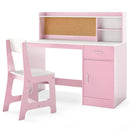 Kids Study Desk and Chair Set with Storage and Bulletin Board by LJGDeals