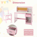 Kids Study Desk and Chair Set with Storage and Bulletin Board