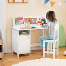 Kids Study Desk and Chair Set with Storage Cabinet