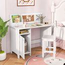 Kids Study Desk and Chair Set with Storage Cabinet