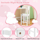 Kids Study Desk and Chair Set with Storage Cabinet