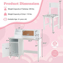 Kids Study Desk and Chair Set with Storage Cabinet