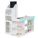 Wooden Kids Supermarket Playset with Cash Register and Shopping Cart-White by LJGDeals