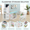 Wooden Kids Supermarket Playset with Cash Register and Shopping Cart-White by LJGDeals