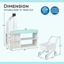 Wooden Kids Supermarket Playset with Cash Register and Shopping Cart-White by LJGDeals