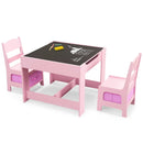 Kids Table Chairs Set With Storage Boxes Blackboard Whiteboard Drawing by LJGDeals