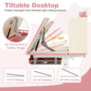 Height Adjustable Children School Home Study Table and Chair Set with Tilted Desktop for 3-12 Years Old by LJGDeals