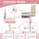 Height Adjustable Children School Home Study Table and Chair Set with Tilted Desktop for 3-12 Years Old by LJGDeals