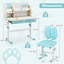 Height Adjustable Children School Home Study Table and Chair Set with Tilted Desktop for 3-12 Years Old by LJGDeals
