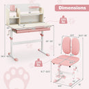 Height Adjustable Children School Home Study Table and Chair Set with Tilted Desktop for 3-12 Years Old by LJGDeals