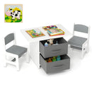 Kids Table and 2 Chairs Set Removable Storage Drawers by LJGDeals