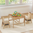 Kids Table and Chair Set with Reversible Whiteboard