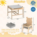 Kids Table and Chair Set with Reversible Whiteboard