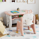Kids Table and Chair Set with Flip-Top Bookshelf by LJGDeals