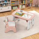 Kids Table and Chair Set with Flip-Top Bookshelf by LJGDeals