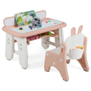 Kids Table and Chair Set with Flip-Top Bookshelf by LJGDeals