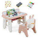 Kids Table and Chair Set with Flip-Top Bookshelf by LJGDeals