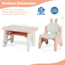 Kids Table and Chair Set with Flip-Top Bookshelf by LJGDeals