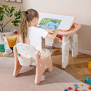Kids Table and Chair Set with Flip-Top Bookshelf by LJGDeals