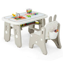 Kids Table and Chair Set with Flip-Top Bookshelf by LJGDeals