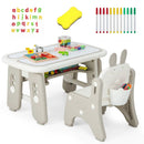 Kids Table and Chair Set with Flip-Top Bookshelf by LJGDeals