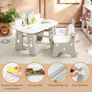 Kids Table and Chair Set with Flip-Top Bookshelf