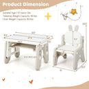 Kids Table and Chair Set with Flip-Top Bookshelf