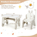 Kids Table and Chair Set with Flip-Top Bookshelf
