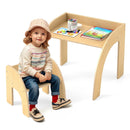 Kids Table and Chair Set with Wide Tabletop and Curved Edges for Kids Room by LJGDeals