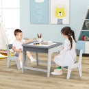 Kid's Table and Chairs Set with Double-sized Tabletop-Gray by LJGDeals