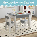 Kid's Table and Chairs Set with Double-sized Tabletop-Gray by LJGDeals