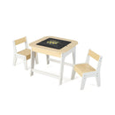 Kid's Table and Chairs Set with Double-sized Tabletop-Gray by LJGDeals