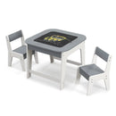 Kid's Table and Chairs Set with Double-sized Tabletop-Gray by LJGDeals