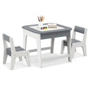 Kid's Table and Chairs Set with Double-sized Tabletop-Gray by LJGDeals