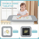 Kid's Table and Chairs Set with Double-sized Tabletop-Gray by LJGDeals
