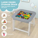 Kid's Table and Chairs Set with Double-sized Tabletop-Gray