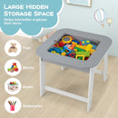 Kid's Table and Chairs Set with Double-sized Tabletop-Gray by LJGDeals