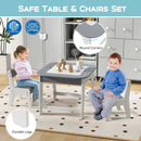 Kid's Table and Chairs Set with Double-sized Tabletop-Gray by LJGDeals