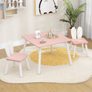 3 Pieces Kids Table and Chairs Set for Arts Crafts Snack Time-Pink