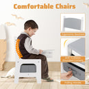 4 in 1 Kids Toddler Activity Table and Chairs Set with Reversible Tabletop-Grey
